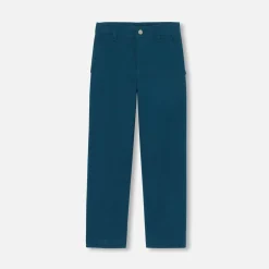 Pantalon en twill enfant garçon - petrole
