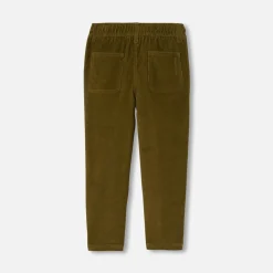 Pantalon enfant garçon coupe carotte - bronze