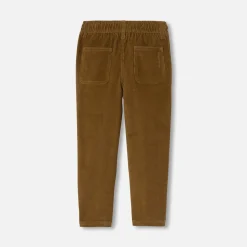 Pantalon enfant garçon coupe carotte - mastic
