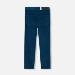 Pantalon enfant garçon en velours côtelé - petrole