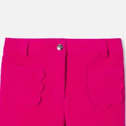 Pantalon large en velours enfant fille - rose grenadine