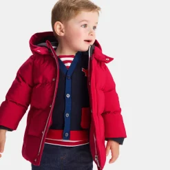 Parka bébé garçon en nylon - rouge brique