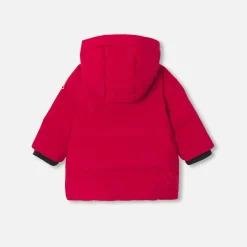 Parka bébé garçon en nylon - rouge brique