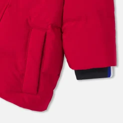 Parka bébé garçon en nylon - rouge brique