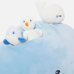 Peluche d'activités baleine - blanc/bleu