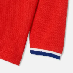 Polo bébé garçon manches longues - rouge vif