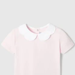 Polo enfant fille à col festonné - rose poudre jacadi