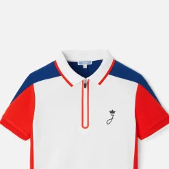 Polo enfant garçon - blanc/rouge