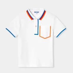 Polo enfant garçon en piqué de coton - blanc jacadi