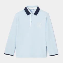Polo esprit rugby enfant garçon - bleu clair jacadi
