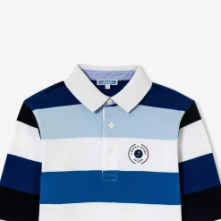 Polo manches longues enfant garçon - bleu/multicolore
