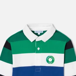 Polo manches longues enfant garçon - vert/multicolore