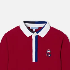 Polo manches longues enfant garçon - pourpre