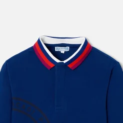 Polo manches longues enfant garçon - bleu fonce