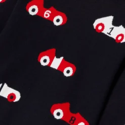 Pull bébé garçon en coton - marine/rouge