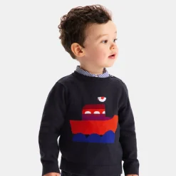 Pull bébé garçon en tricot - marine jacadi