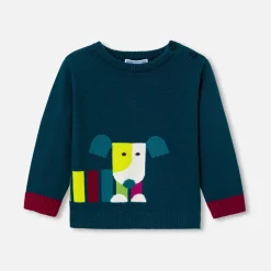 Pull bébé garçon en tricot - encre