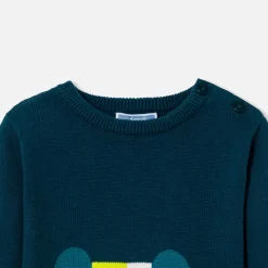 Pull bébé garçon en tricot - encre
