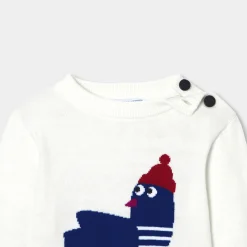 Pull bébé garçon en tricot - blanc doux jacadi