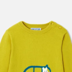 Pull bébé garçon Intarsia fantaisie - cumin