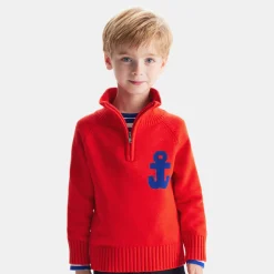 Pull camionneur enfant garçon - rouge vif