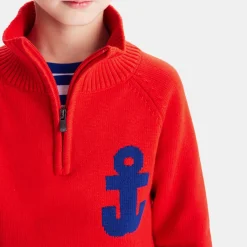 Pull camionneur enfant garçon - rouge vif