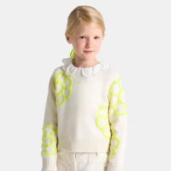 Pull court enfant fille - blanc doux jacadi