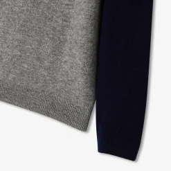 Pull en cachemire enfant garçon - gris/marine