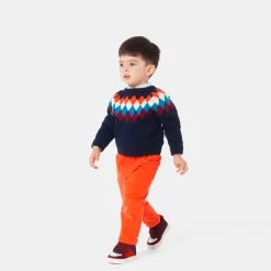 Pull en jacquard bébé garçon - marine/multicolore