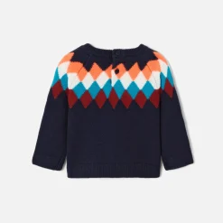 Pull en jacquard bébé garçon - marine/multicolore