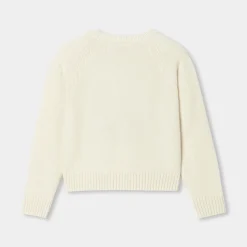 Pull enfant fille en cachemire - blanc doux jacadi