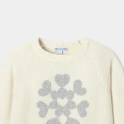 Pull enfant fille en cachemire - blanc doux jacadi