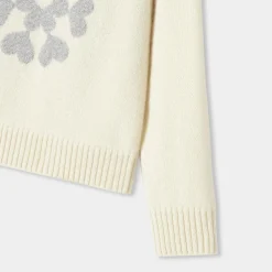 Pull enfant fille en cachemire - blanc doux jacadi