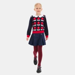 Pull enfant fille motif tulipe - marine jacadi