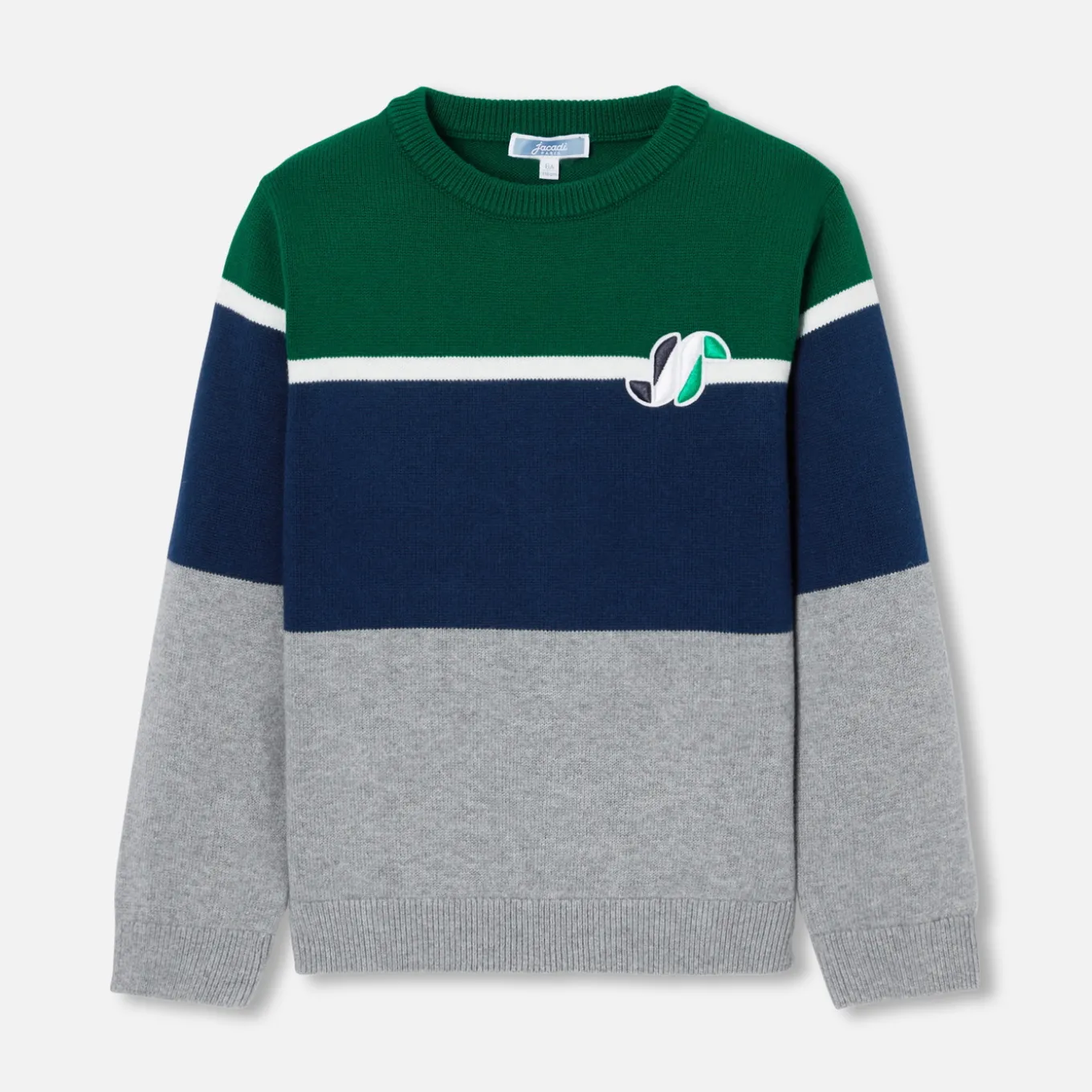 Pull enfant garçon color block - gris/multicolore