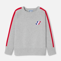 Pull enfant garçon en coton - gris chine clair jacadi