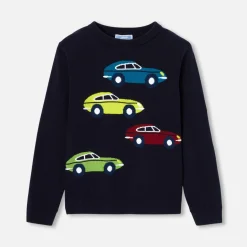 Pull enfant garçon intarsia voiture - marine jacadi