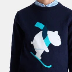 Pull enfant garçon motif ours - marine jacadi
