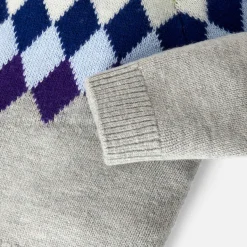Pull jacquard bébé garçon - gris/multicolore