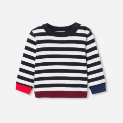 Pull marinière bébé garçon - marine/blanc