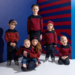 Pull marinière enfant - marine/rouge