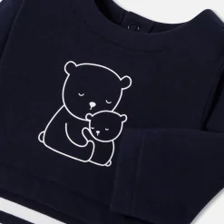 Pyjama bébé en molleton - marine/blanc