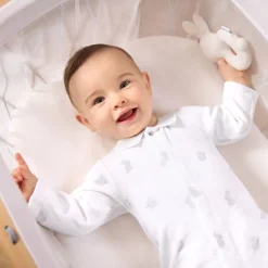 Pyjama bébé en velours - blanc/multicolore