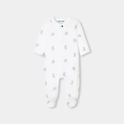 Pyjama bébé en velours - blanc/multicolore
