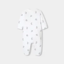 Pyjama bébé en velours - blanc/multicolore