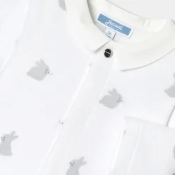 Pyjama bébé en velours - blanc/multicolore