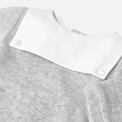 Pyjama bébé en velours - gris chine clair jacadi