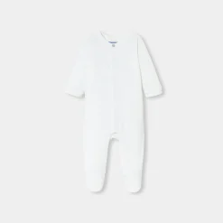 Pyjama bébé en velours motif - blanc jacadi