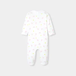 Pyjama bébé fille en interlock - blanc/multicolore