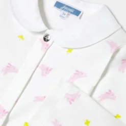 Pyjama bébé fille en interlock - blanc/multicolore